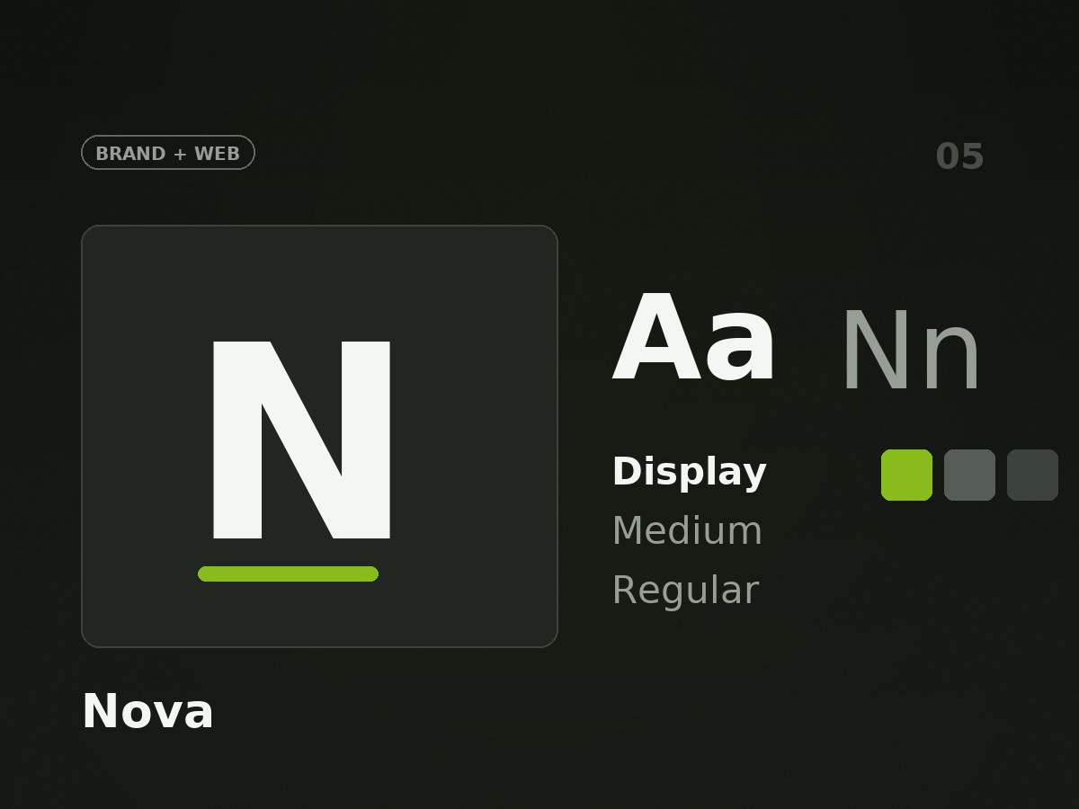 Nova brand identity and site concept
